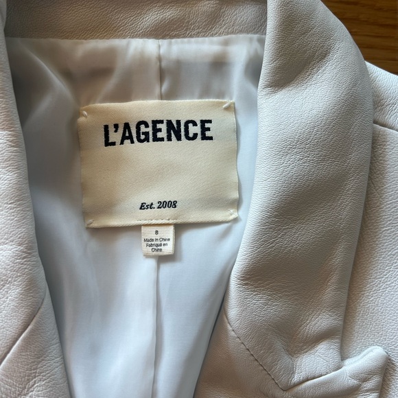 L’AGENCE leather Chamberlain Blazer size 8 - Picture 3 of 8